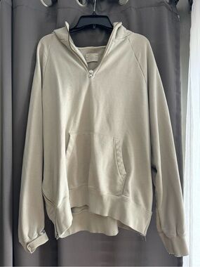 FEAR OF GOD Light Beige Half-Zip Hoodie